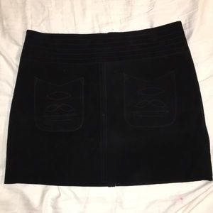 Black suede free people skirt
